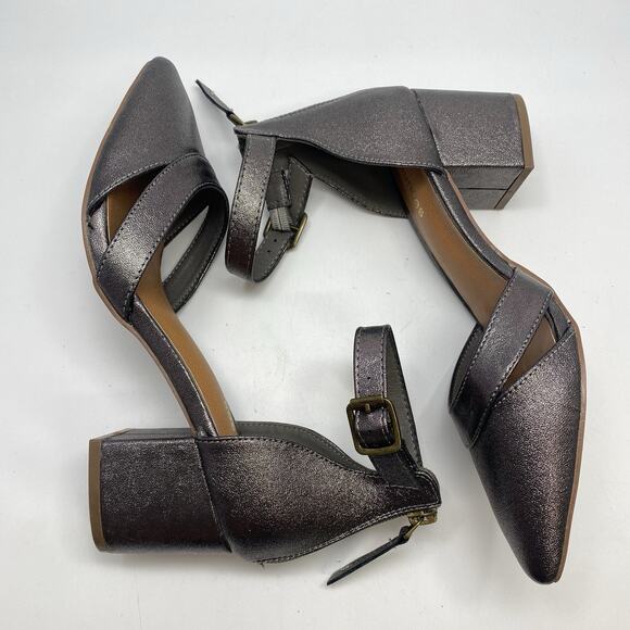 Maurices Tallia Metallic Pointed Toe Womens US 7 M Ankle Strap Heel Shoes 211762 - Picture 5 of 10